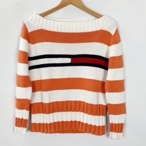 🥀 Final 🥀 Tommy Hilfiger Orange Striped Sweater